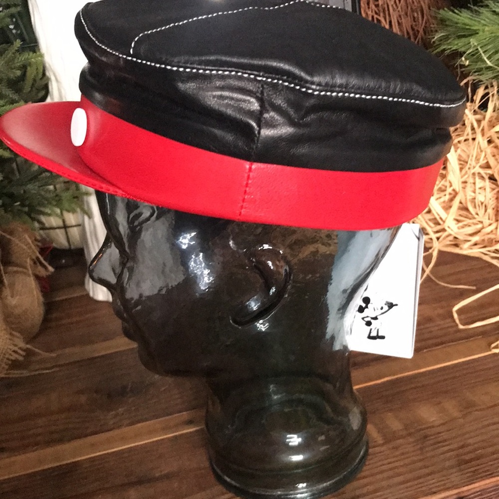 Disney Mickey Mouse X Gigi Burris Millinery 1928 Willie Leather Cap Designer - Picture 8 of 17